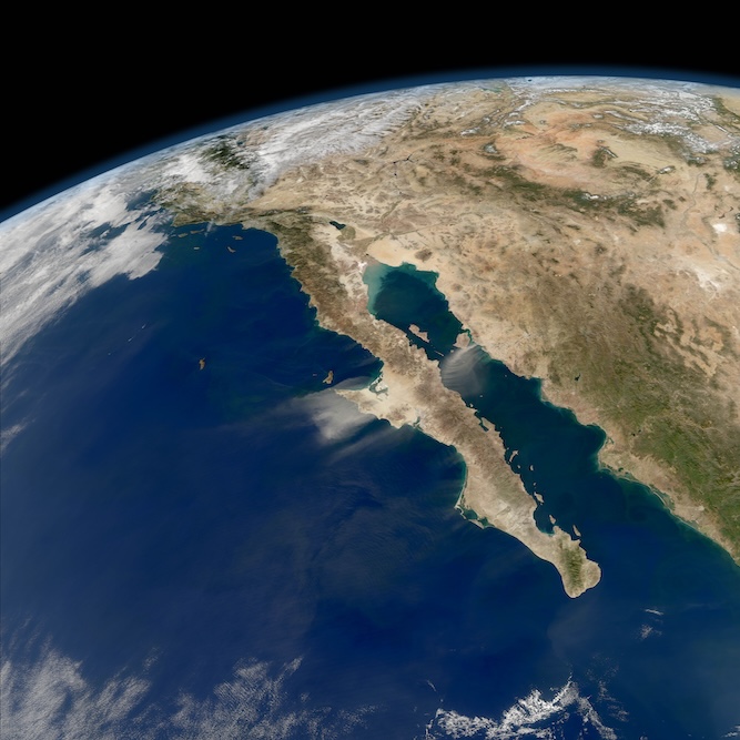 The Baja California peninsula viewed from space